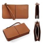 Befen Leather Wristlet Clutch Purse, Large Wallet for Women