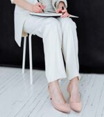 Greatonu Pointed Toe Slingback Kitten Heel Sandals