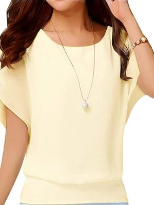 Yommay Summer Chiffon Blouses for Women - Short Sleeve