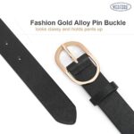 WERFORU Women's Leather Belt with Gold Buckle