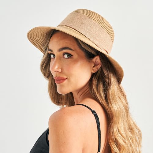 Gajaous Women's UPF 50+ Wide Brim Straw Sun Hat