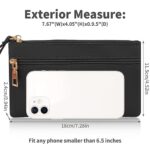 TIESOME Women's Leather Double Zipper Wristlet Wallet