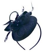 Caprilite Navy Sinamay Headband Fascinator for Women