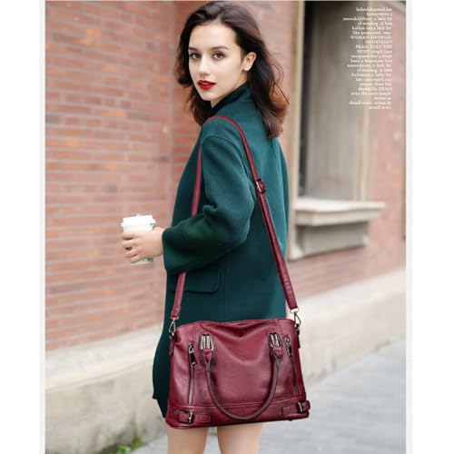 Aileese Women's PU Satchel Crossbody Handbag with Strap
