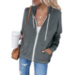 Women's Zip Up Hoodie Casual Jacket with Pockets, UK 8-16