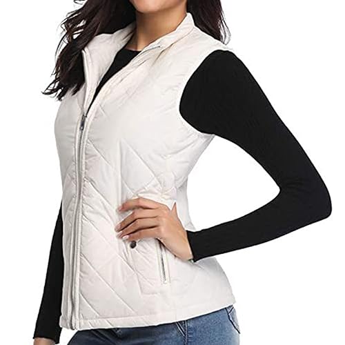 NSICBMNO Women's Quilted Gilet with Zip Pockets