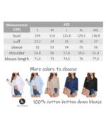 HOTOUCH Women Cotton Long Sleeve V-Neck Blouse S-XXL