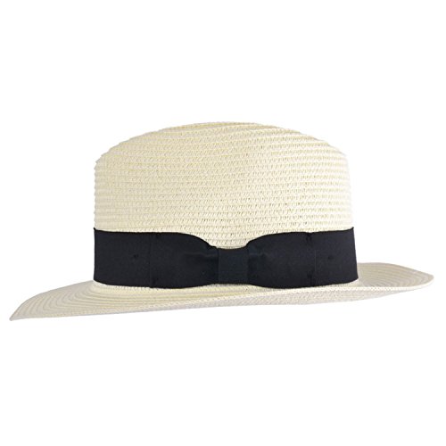 MAZ Unisex Paper Straw Foldable Panama Hat with Band
