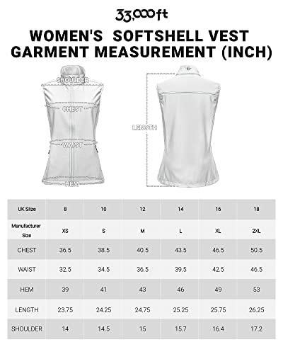 33,000ft Women's Softshell Fleece Lined Windproof Vest