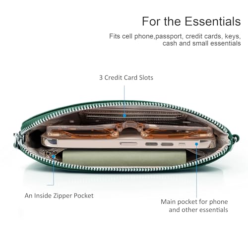 befen Small Leather Clutch Bag - Forest Green