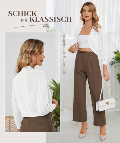 YADIFEN Summer 3/4 Sleeve Lightweight Cropped Cardigan