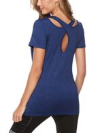iClosam Women's Short Sleeve Yoga T-Shirt for Running
