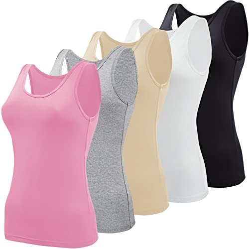 BQTQ 5 Pcs Women's Sleeveless Tank Tops