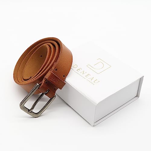 Deneau London Women's Leather Belt, Handmade, Vintage Style
