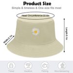 Daisy Print Reversible Cotton Bucket Hat for Women