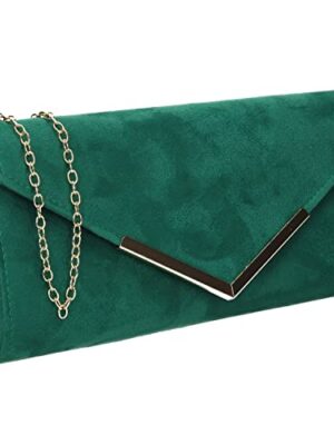 SwankySwans Leona Faux Suede Clutch Bag