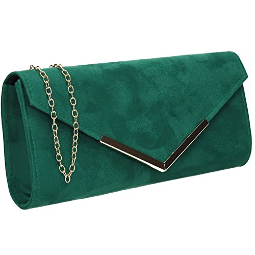 SwankySwans Leona Faux Suede Clutch Bag