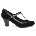 Lilley Vicky Women's Black Faux Suede Court Shoe
