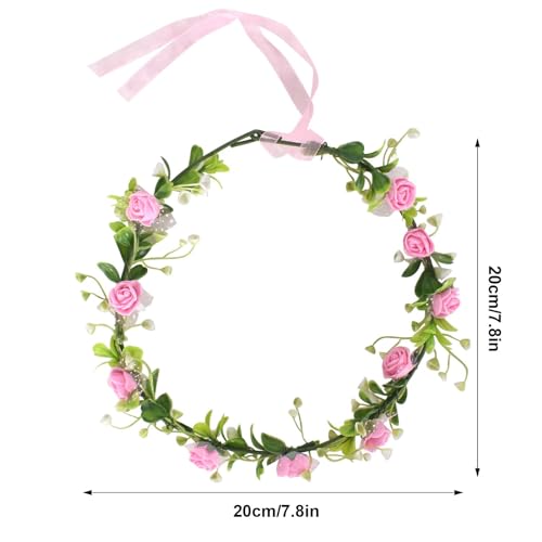 Pink Floral Headband, Bridal Wedding Accessories (one size)