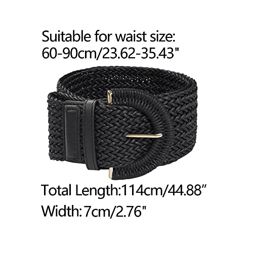 Allegra K Women's Wide Braided Waist Belt with Buckle
