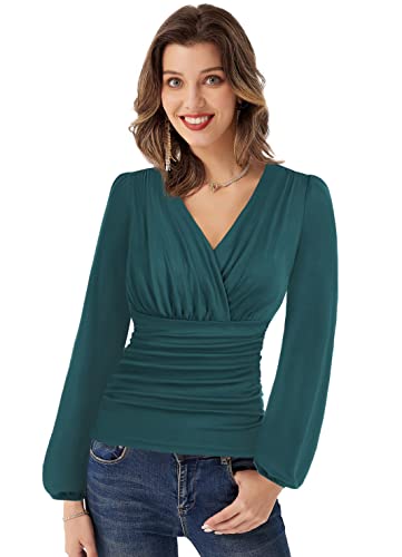 GRACE KARIN 2024 Women's Summer Wrap V-Neck Blouse