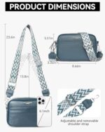 DXIOKO Genuine Leather Crossbody Bag with Wide Strap