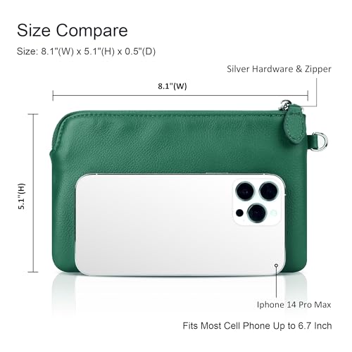 befen Small Leather Clutch Bag - Forest Green