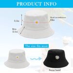 Daisy Embroidery Reversible Cotton Bucket Hat - Women