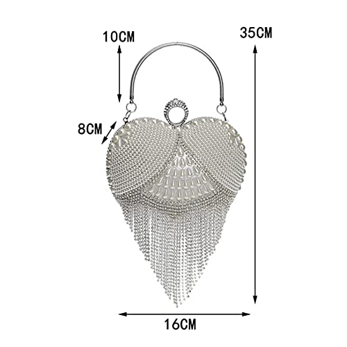 BDXMKS Women Tassel Evening Bag Diamond Beads Clutch