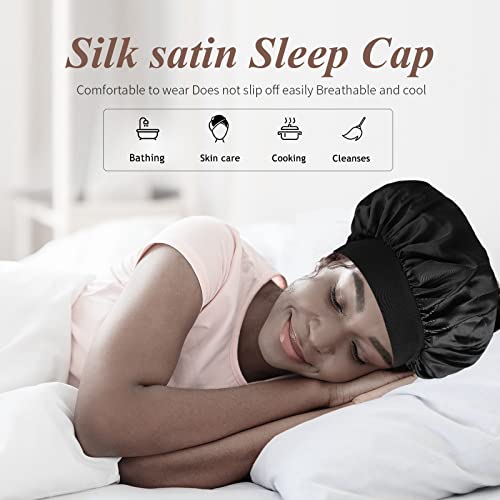 SWEET VIEW Silk Bonnet, Satin Hair Wrap for Sleeping