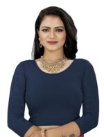 KNETLI Women's Stretchable Lycra Beige Saree Blouse