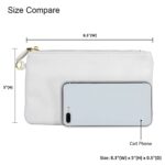 Befen White Leather Clutch, Small Wristlet Wallet, Fits 16.5 cm Phone