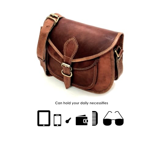 Firu Handmade Vintage Brown Leather Crossbody Bag
