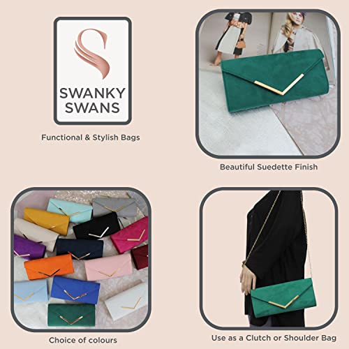 SwankySwans Leona Faux Suede Clutch Bag
