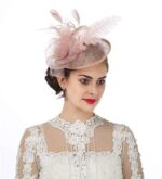 Sinamay Flower Feather Fascinator Headband for Women