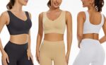 Lemef 3-Pack Seamless Sports Bra with Removable Pads