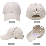 BLURBE Women's High Ponytail Baseball Caps - Cotton Adjustable