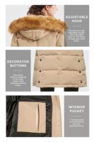 Orolay Women's Insulated Down Coat with Faux Fur Hood