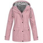 Waterproof Women's Long Sleeve Hooded Jacket with Pocket