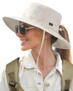 FURTALK Women Sun Hat with Ponytail Hole, UPF 50+