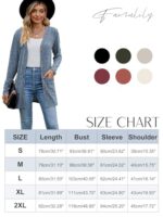 Famulily Women's Long Sleeve V Neck Cardigan with Pockets