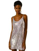 Allegra K Women's Glitter Sequin Mini Dress
