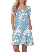 AUSELILY Women's Summer Casual T-Shirt Dress with Pockets
