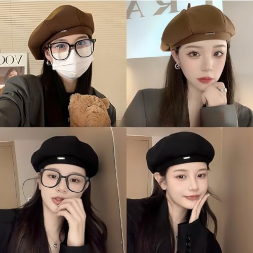 SamHeng Wool Beret Hats for Women - Winter Autumn
