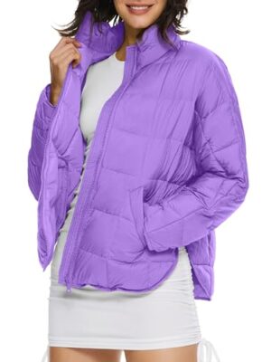 Orolay Women's Lightweight Puffer Jacket with Stand Collar