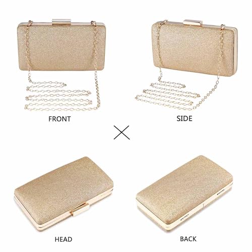 BAIGIO Gold Glitter Clutch for Women - Evening/Party Bag