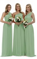 Lecureler One Shoulder Prom Bridesmaid Dress