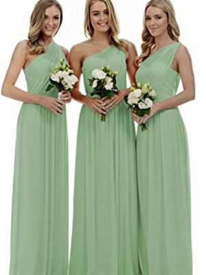 Lecureler One Shoulder Prom Bridesmaid Dress