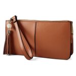 Befen Leather Wristlet Clutch Purse, Large Wallet for Women