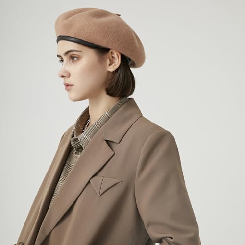 Gajaous Vintage 100% Wool Adjustable Beret for Women